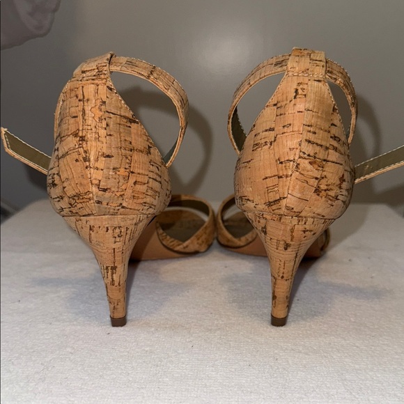 Coach and Four Tan Cork Heeled Sandals - Picture 3 of 5